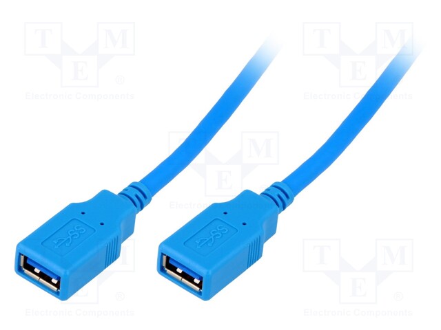 Cable; USB 3.0; USB A socket,both sides; nickel plated; 1.5m