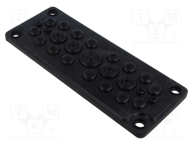 Multigate grommet; TPE (thermoplastic elastomer); black; IP65