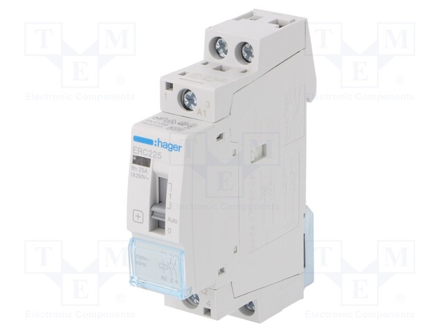 Contactor: 2-pole installation; 25A; 230VAC; NO x2; DIN; -10÷50°C