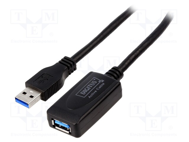 Cable; USB 3.0,with amplifier; USB A socket,USB A plug; 5m