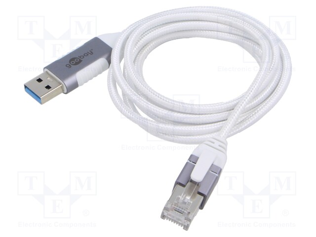 Cable; slim,USB 3.0; RJ45 plug,USB A plug; nickel plated; 1.5m