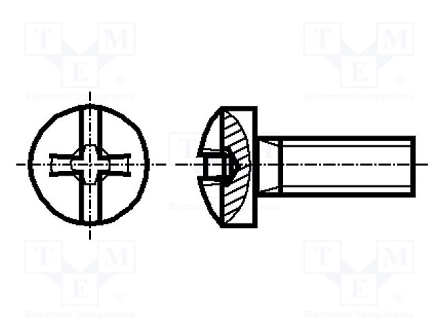 Screw; M3x14; Head: button; Phillips,slotted; steel; zinc