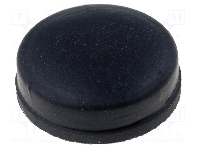 Self-adhesive foot; black; rubber; A: 9.9mm; B: 4mm; C: 3mm