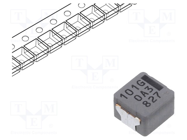 Inductor: wire; SMD; 100uH; 3.1A; 348mΩ; ±20%; 7.5x7x5mm; -40÷150°C