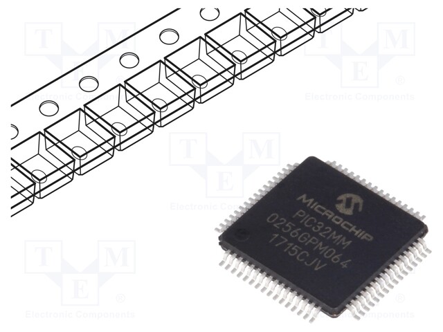 PIC microcontroller; Memory: 256kB; SRAM: 32kB; 2÷3.6VDC; SMD