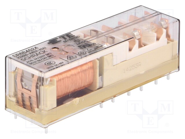 Relay: electromagnetic; NC x2 + NO x4; Ucoil: 24VDC; 8A; safety