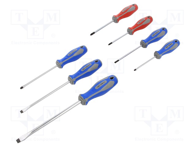 Kit: screwdrivers; Pcs: 7; Phillips,slot