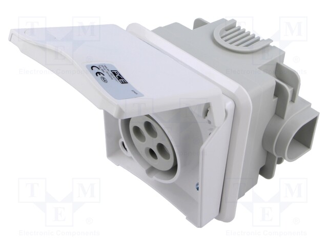 Connector: AC supply 3-phase; socket; female; 16A; 415VAC; IP44