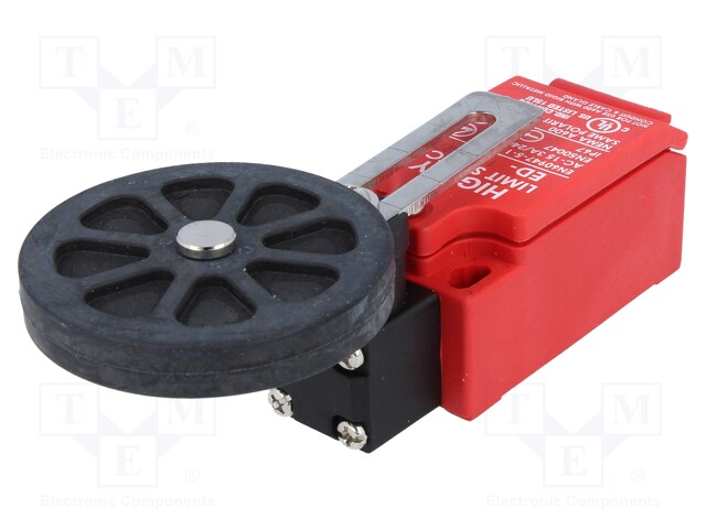 Limit switch; adjustable lever R 31-65mm, rubber rollerØ50mm