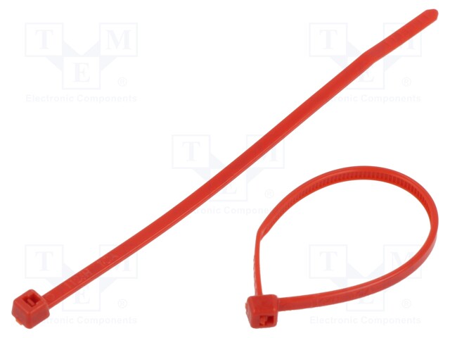 Cable tie; L: 100mm; W: 2.45mm; polyamide; 80N; red; Ømax: 22mm