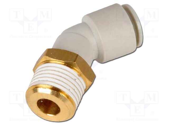 Push-in fitting; threaded,angled 45°; R 1/8"; outside; -1÷10bar