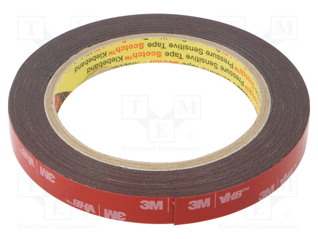 Tape: fixing; W: 12mm; L: 5.5m; Thk: 0.6mm; acrylic; Tmax: 149°C