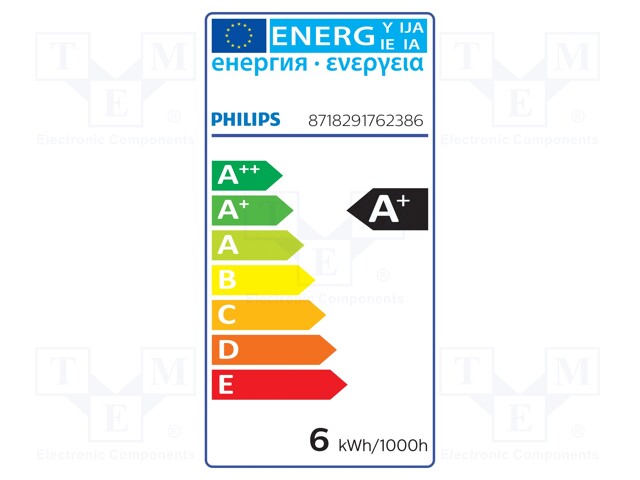 LED lamp; warm white; E14; 230VAC; 470lm; 5.5W; 2700K; CRImin: 80