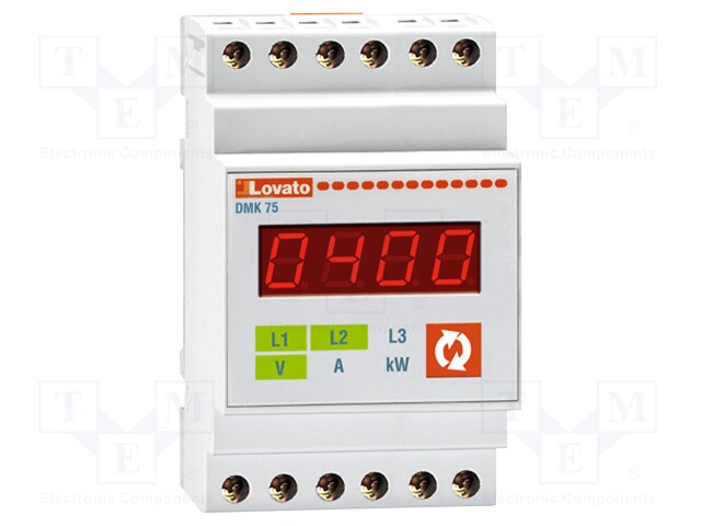 Modular power meter; LED; True RMS; 53.5x58.1x105.4mm; 45÷65Hz