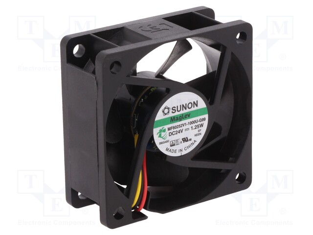 Fan: DC; axial; 24VDC; 60x60x25mm; 39.72m3/h; 27dBA; Vapo; 4500rpm