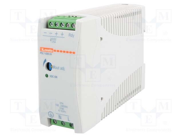 Power supply: switched-mode; 30W; 24VDC; 1.25A; 85÷264VAC; 336g