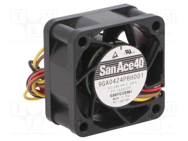 Fan: DC; axial; 24VDC; 40x40x20mm; 19.8m3/h; 40dBA; ball bearing