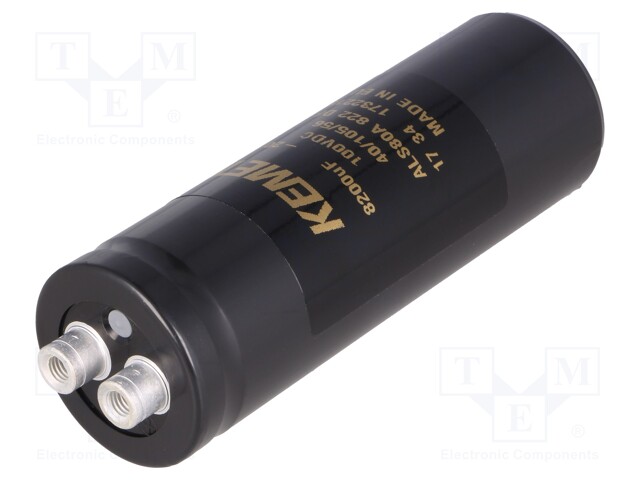 Capacitor: electrolytic; 8200uF; 100VDC; Leads: screw; ESR: 38mΩ