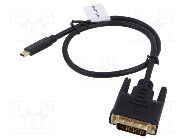 Adapter cable; USB 3.1; DVI-D (24+1) plug,USB C plug; 0.5m