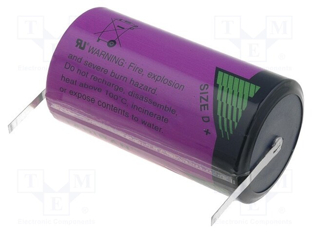 Battery: lithium (LTC); 3.6V; D; soldering lugs; Ø32.9x61.5mm