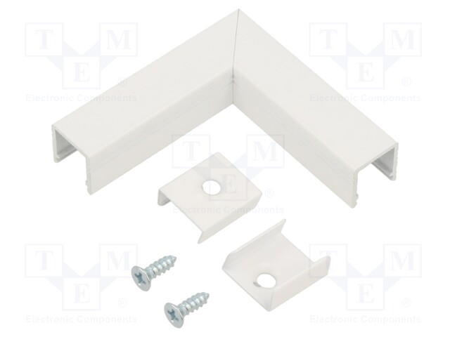 Connector 90°; white; aluminium; Application: SMART10