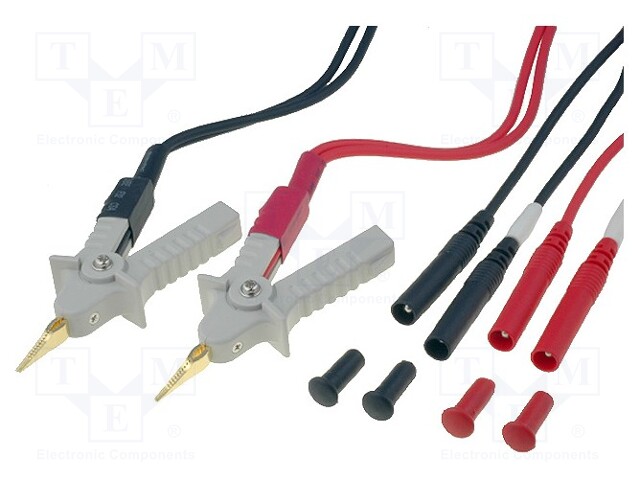 Test lead; red and black; Structure: four-wire Kelvin clips