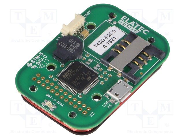 RFID reader; antenna; 50x35x7mm; 4.3÷5.5V; f: 13,56MHz; 120mA