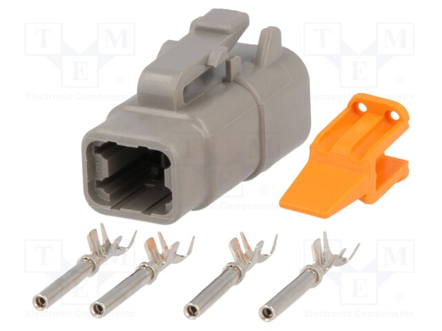 Connector: wire-wire; DTM; plug; female; Size: 20; 0.5÷1.5mm2; PIN: 4