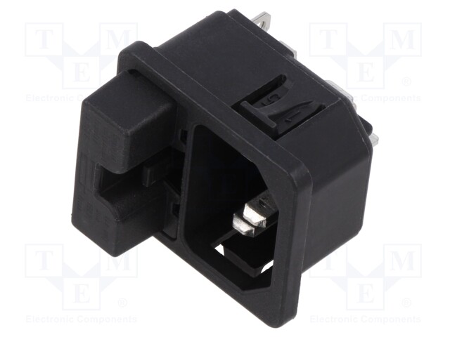 Connector: AC supply; socket; male; 10A; 250VAC; IEC 60320; C14 (E)