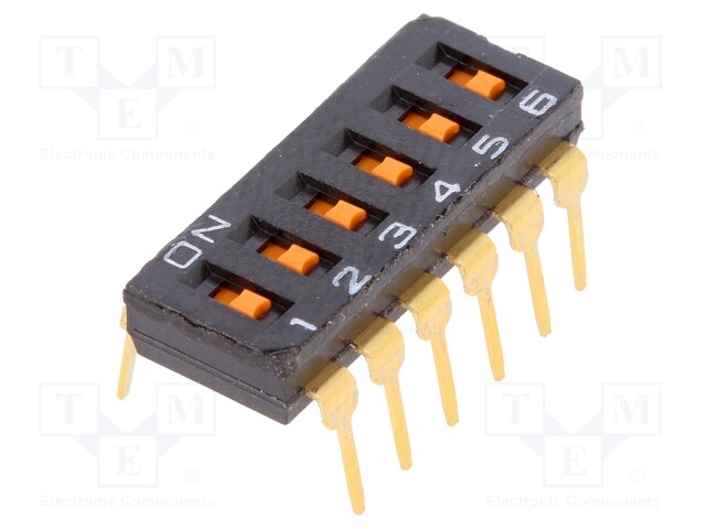 Switch: DIP-SWITCH; Poles number: 6; ON-OFF; 0.025A/24VDC; Pos: 2