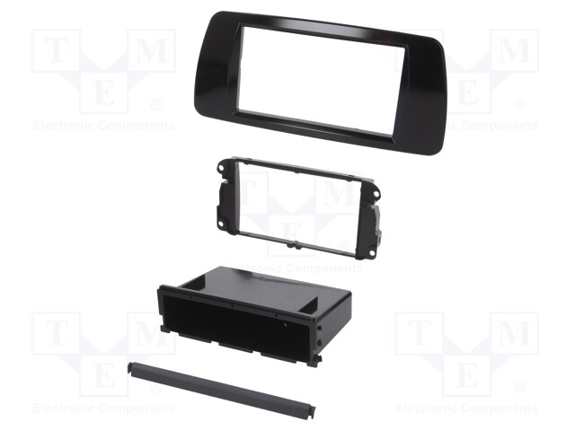 Radio mounting frame; Seat; 2 DIN; black gloss