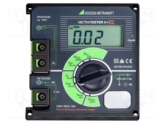 Meter: safety tester; LCD 3,5 digit (1999); 0,05÷19,99MΩ; 1.3kg