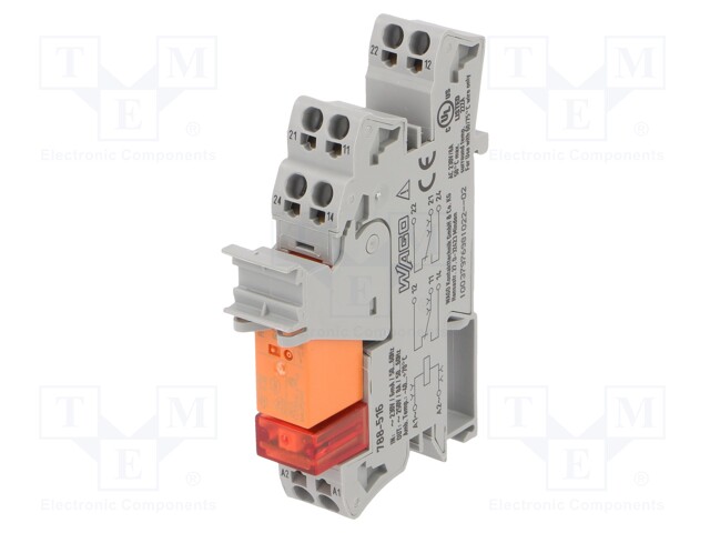 Relay: interface; DPDT; Ucoil: 230VAC; 8A; 8A/250VAC; Mounting: DIN