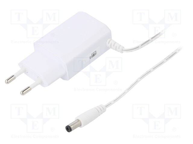 Power supply: switched-mode; 12VDC; 0.5A; Out: 5,5/2,1; 6W; Plug: EU