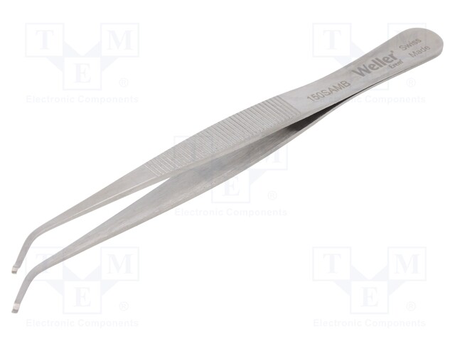 Tweezers; 115mm; SMD; Blades: curved; Blade tip shape: hook