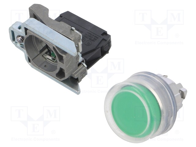 Switch: push-button; NO; 3A/240VAC; 0.55A/125VDC; 22mm; green; IP66