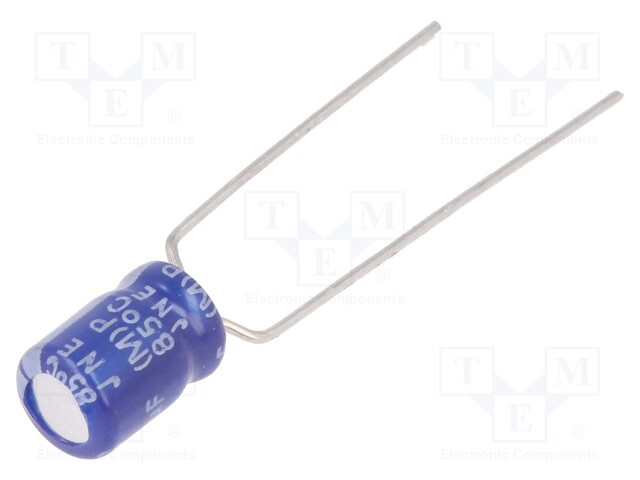 Capacitor: electrolytic; THT; 10uF; 63VDC; Ø5x7mm; Pitch: 5mm; ±20%