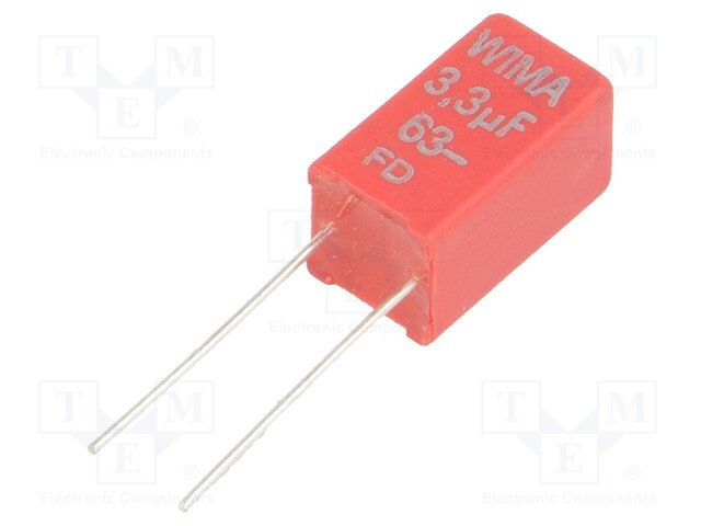 Capacitor: polyester; 3.3uF; 40VAC; 63VDC; Pitch: 5mm; ±5%