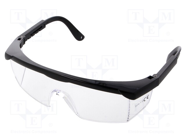 Safety spectacles; Lens: transparent; Features: regulated