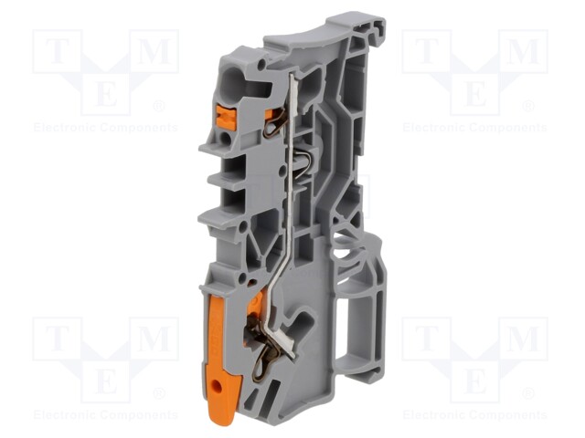 DIN Rail Mount Terminal Block, Through, 2 Ways, 22 AWG, 12 AWG, 2.5 mm², Clamp, 24 A