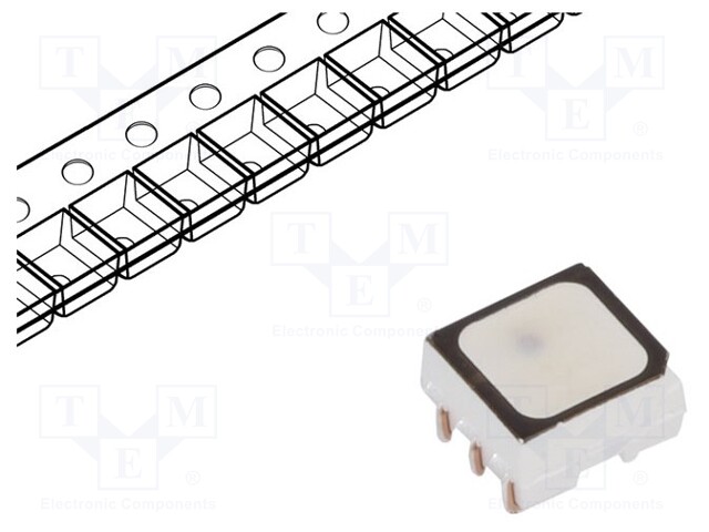 LED; SMD; 2835,PLCC6; RGB; 3.4x2.8x1.8mm; 120°; 20mA; 125/90/90mW