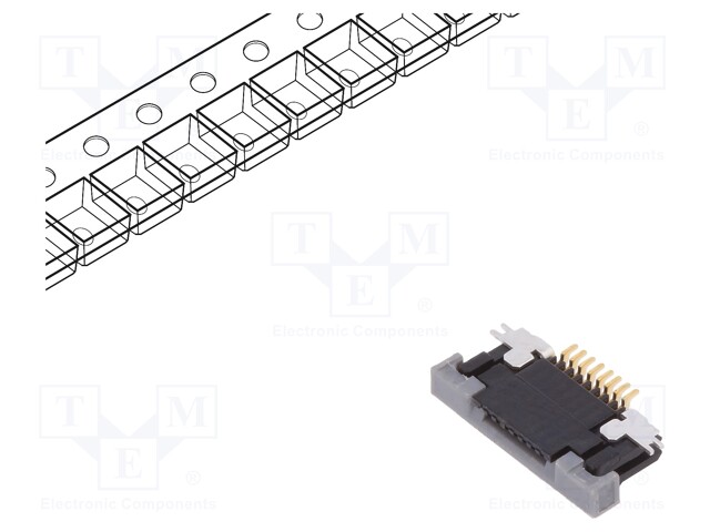 Connector: FFC (FPC); horizontal; PIN: 8; ZIF,bottom contacts; SMT