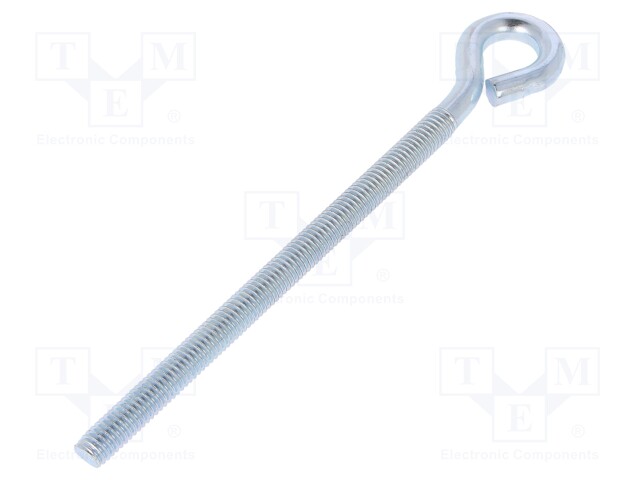 Hook; ring; steel; zinc; Thread len: 91mm; Overall len: 120mm