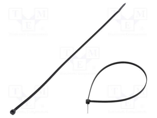 Cable tie; L: 370mm; W: 4.8mm; polyamide; 215N; black; -40÷85°C