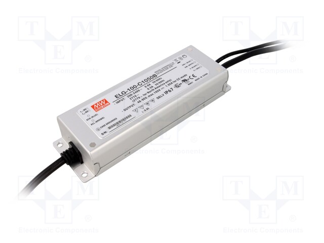 Power supply: switched-mode; LED; 99.75W; 48÷95VDC; 1050mA; IP67