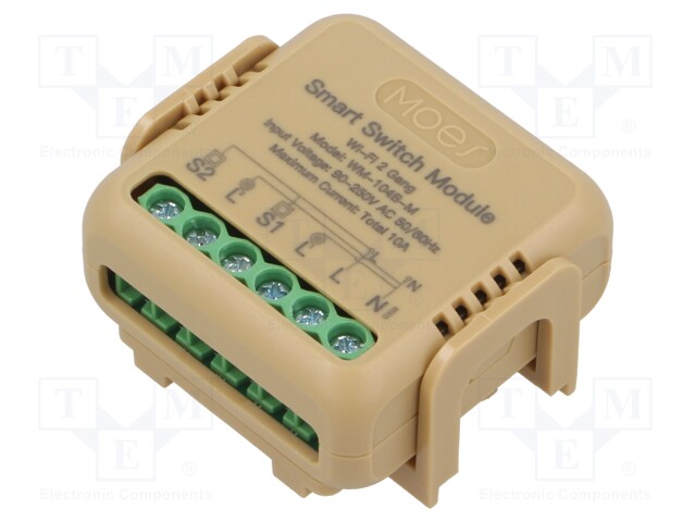 Relay; flush mount; 90÷250VAC; IP20; -10÷40°C; Ch: 2; WIFI