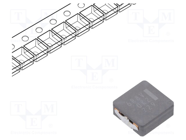 Inductor: wire; SMD; 6.8uH; 11.6A; 18.5mΩ; ±20%; 10.7x10x4mm