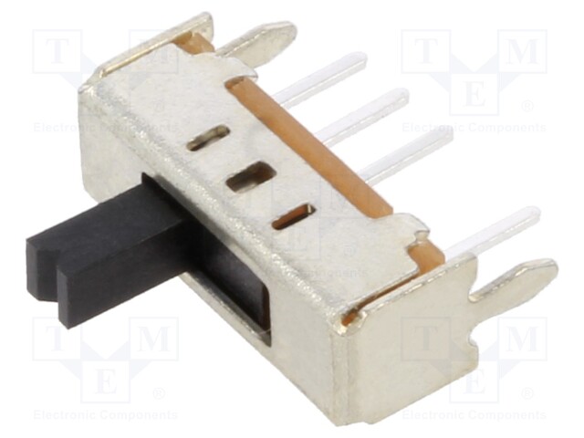 Switch: slide; Pos: 3; SP3T; 0.1A/12VDC; ON-ON-ON; Mounting: THT