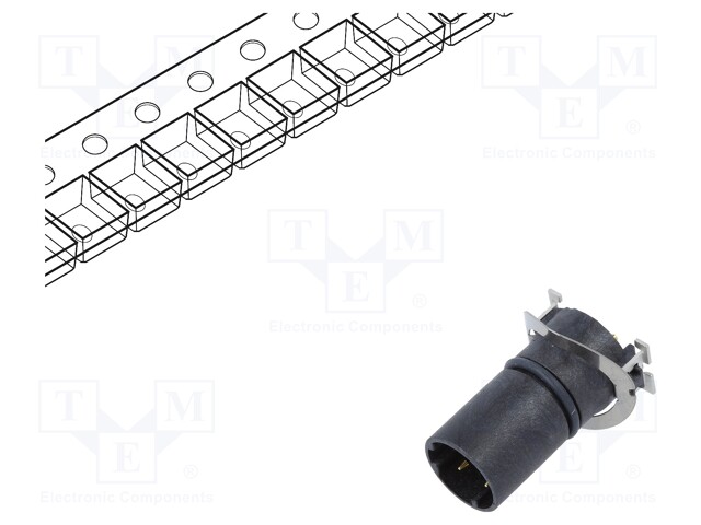 Socket; M12; PIN: 4; male; D code-Ethernet; on PCBs; SMT; IP65,IP68