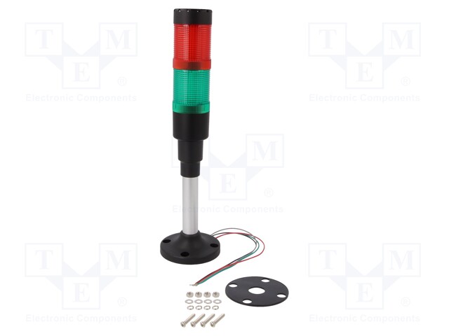 Signaller: signalling column; LED; red/green; Usup: 24VDC; 40mm